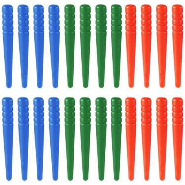 Imagem de 24 Peças Peças de Tabuleiro de Cribbage, Pinos Plástico para Cribbage Ajuste em Furos 0,32 cm Acessórios para Pinos Jogo Tabuleiro Tradicionais (Vermelho, Azul, Vermelho)