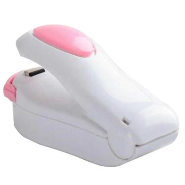 Imagem de Seladora Manual Máquina Selador Sacole Lacra Alimentos Embalagens Plástico Mini Portátil Pilha