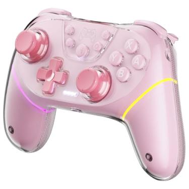 Imagem de BRHE Wireless Controllers for Switch,Controller for Nintendo Switch/Lite/OLED/Switch 2/Windows PC with Programmable/Vibration/Dual Turbo Funtion,Controller for Switch Pro Gamepad (Switch pink)