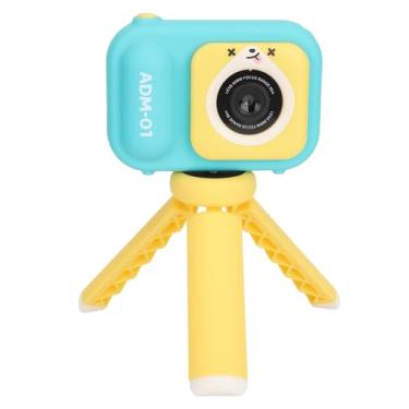 Imagem de Câmera Digital Infantil HD Câmera Infantil Azul 48MP Lente Dupla Tela IPS de 2,4 Polegadas Bateria Recarregável de 600mAh Com tripé Câmera de Vídeo Selfie Infantil para 3 a 12