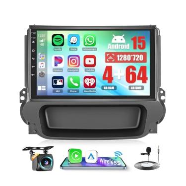 Imagem de Rádio veicular Realdio Android 15 de 4 + 64 GB para Chevrolet Chevy Malibu 2009-2013 com carro sem fio CarPlay Android Auto, tela sensível ao toque de 9 polegadas para Malibu com Bluetooth 5.0, câmera