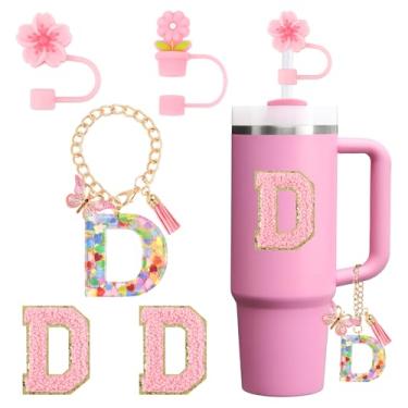 Imagem de Conjunto de acessórios de copo para copo Stanley Cup 850.5 g 1,134.0 g copo com alça, incluindo tampa de palha, pingente de alça, adesivo 5 peças (D)