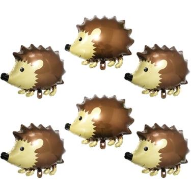 Imagem de Cartoon Hedgehog Balloon For Birthday Baby Bridal Shower Wedding Holiday Carnival Summer Party, 6 Pack Cute Hedgehog Balloons Jungle Zoo Animal Supplies Wildlife Safari Forest Woodland Party Supplies