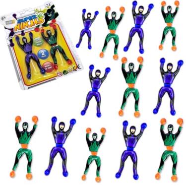 Imagem de Kit 12 Ninja Gruda Na Parede De Brinquedo Infantil