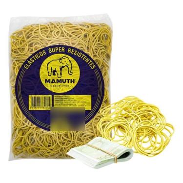 Imagem de Elástico Mamuth 18 Amarelo Fino 1kg Saco 1200 Unid