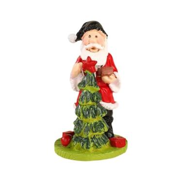 Imagem de Tachiuwa Estatueta de Papai Noel em resina, decoração para festas de fim de ano, escultura natalina para mesa de festa, casamento ou estilo fazenda, Postura em Pé