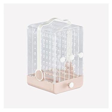 Imagem de PZHANGZVH Organizador de joias, organizador de joias de acrílico, 1 gaveta, 3 brincos, gancho, anéis transparentes, pulseiras, colares, caixa para mulheres, meninas, caixa de joias de presente (cor: 1