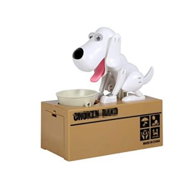 Imagem de Cofrinho de brinquedo pequeno em forma de cachorro para menino gorl criativo fofo cofrinho adulto para presente de aniversário de Natal 16,8 x 15 x 7,6 cm cofrinho para dinheiro