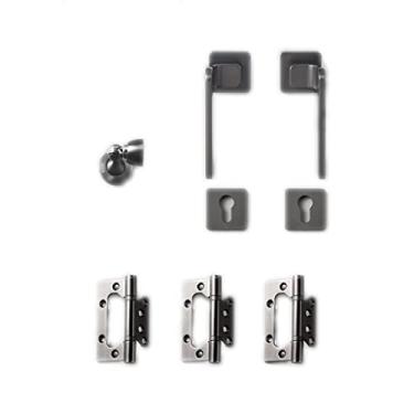 Imagem de Maçaneta de porta maçaneta silenciosa fechadura magnética maçanetas de porta com chave para quarto ou banheiro estudo interior passagem corredor fechadura de porta com alça (cor: cinza + dobradiça