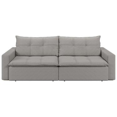 Imagem de Sofá Retrátil E Reclinável Joinville 2,10m Linho Cor Grafite 2342