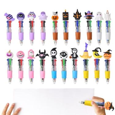 Imagem de Caneta esferográfica de Halloween, desenho animado, fantasma, abóbora, bruxa, 4 cores, fofa, ergonômica, escrita, ferramentas de papelaria de Halloween para diário, escola, negócios, professores