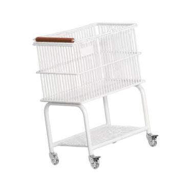 Imagem de YWJLQH Carrinho de Roupa com Rodinhas, Multifuncional, Prático E Portátil com Alça, Organizador de Cesto de Roupas para Uso Doméstico, Banheiro, Quarto, Branco