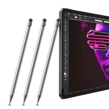 Imagem de Caneta Stylus – Stylus 2 em 1 para tela sensível ao toque de alta precisão para iPhone, iPad, tablets Android e muito mais | Durável e multiuso - 3 peças/pacote