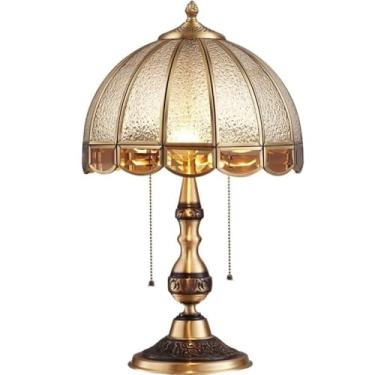 Imagem de Luminária de mesa sofisticada em estilo americano, toda em cobre - Design retrô, nostálgico e criativo, ideal para cabeceira de cama, sala de estar e escritório (Seção A)
