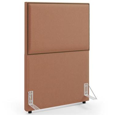 Imagem de Cabeceira Cama Box Solteiro Com Tachas 100 cm Vicenza L02 Linho Rosê -