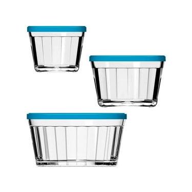 Imagem de Conjunto de Tigelas com Tampa Copo Americano em Vidro – 3 Peças