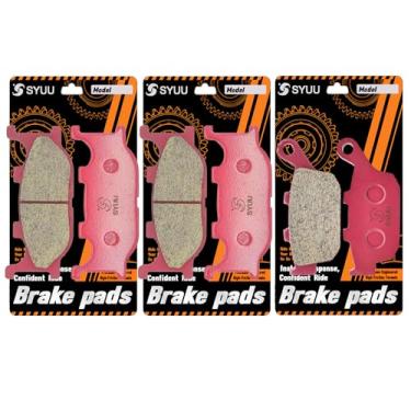 Imagem de S SYUU Pastilhas de freio dianteiras traseiras de cerâmica compatíveis com Yamaha FZ6R 600 2009-2014 XJ6 N/F/S 2009-2012 FA199F FA140R