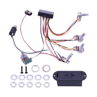 Imagem de oshhni Circuito de fiação do pré-amplificador de baixo elétrico com equalizador ativo, acessórios de reposição robustos e leves para instrumentos musicais, 3 Bandas