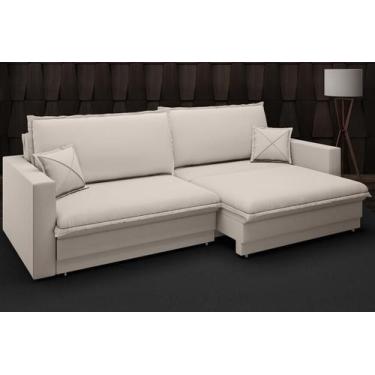 Imagem de Sofá Tango 2,60m sem caixa, Retrátil e Reclinável Velosuede Bege - NET