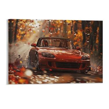 Imagem de HouLaiZhe S2000 Extreme Speed Falling Leaves Cool Posters Canvas Wall Aesthetic Room Decor Wall Painting Prints Gallery Room Wall Decor for Bedroom Living Room Office 28x43 cm