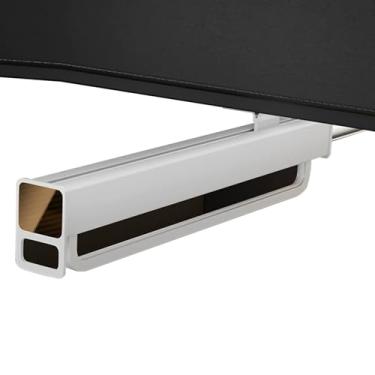 Imagem de Hhsdyl Varão Extensível de Closet com Puxador, Barra de Cabide Ajustável para Roupas, Cabide de Calças Ajustável, Suporte de Armazenamento de Roupas em Aço Resistente,White,55cm