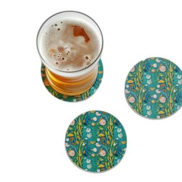 Imagem de Porta Copos Com Ilustração Personalizada Aquarela Para Bebê Menino - Tamanho 10x10 cm