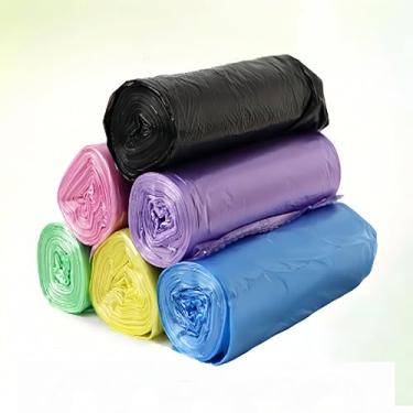 Imagem de Sacos de lixo de 100 unidades/5 volumes, pequenos sacos de lixo coloridos para casa, escritório, banheiro, lixeira, amarelo