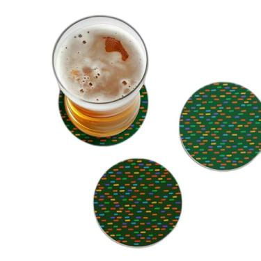 Imagem de Porta Copos Personalizados Cores do Arco-íris Padrão Abstrato - Tamanho 9x9 cm