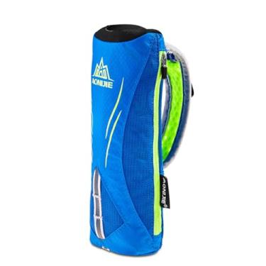 Imagem de Azarxis Suporte portátil para garrafa de água com bolso para telefone, manga de hidratação de corrida de aderência rápida com alça de mão ajustável – bolsa de garrafa macia para corrida, caminhada