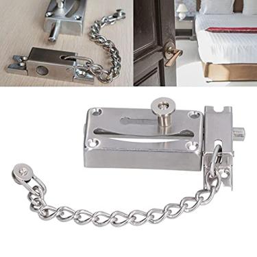 Imagem de Trava de corrente, trava de porta de segurança antifurto de aço inoxidável, instalação rápida para porta de escritório em casa, bom desempenho de segurança, estrutura estável, adequada para portas de