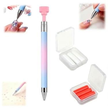 Imagem de PITFEROCE 3 canetas de cera recarregáveis 2026 para conjunto de pintura de diamante, canetas de arte recarregáveis automáticas com 2 almofadas de recarga para pintura de unhas de diamante, artesanato