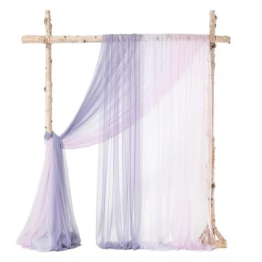 Imagem de Ling's Moment Tecido drapeado para arco de casamento, 3 painéis, tecido chiffon de 20 m, tecido drapeado transparente para arranjo de casamento, cerimônia, recepção, pano de fundo, decoração de casa