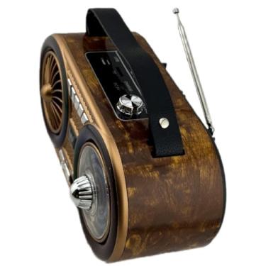 Imagem de Caixa De Som Rádio Retrô Am Fm Bivolt Pen Drive Bluetooth RGB AD-3339(AD3339 madeira-marrom)