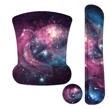 Imagem de Lateefah Mouse pad com descanso de pulso, mouse pad 3 em 1 para jogos, descanso de pulso para teclado, mouse ergonômico de espuma viscoelástica com suporte de pulso para teclado de computador