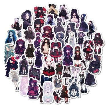 Imagem de Adesivos Gothic Lolitas Anime, vinil impermeável, 50 unidades