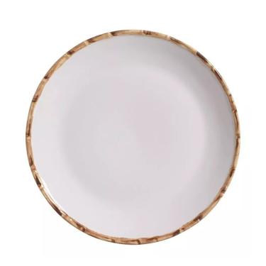 Imagem de Jogo 12 Pratos Rasos 12 Sobremesa 12 Bowls Borda Bambu Cerâmica 1ª Linha Scalla