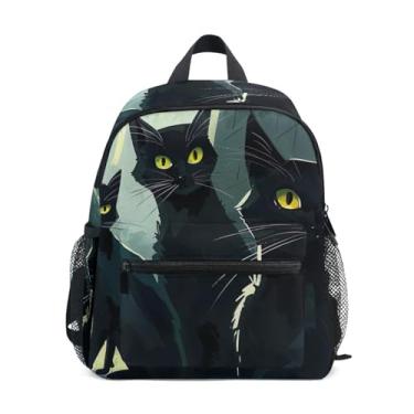Imagem de GAIGEO Cute Black Cats Halloween Backpacks for Toddlers with Whistle, Adjustable Chest Strap, Baby Girl Backpack Lightweight & Compact for Ages 3-8