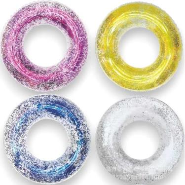 Imagem de Boia Redonda 56cm com Glitter Adulto e Criança Piscina, Festa e praia