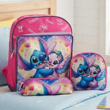 Imagem de Kit Mochila Bolsa Infantil Escolar Desenho Personagens Tam P - Plike