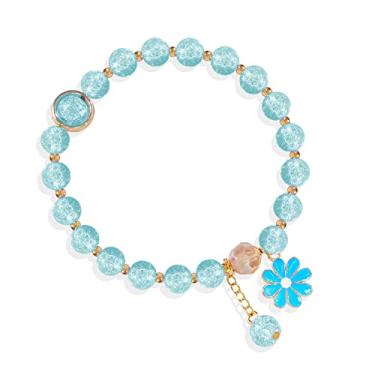 Imagem de Long tiantian Pulseira de casal que brilha no escuro combinando casal coração, lua, estrela, gato, berloque, pulseiras com contas para presentes de namorado e namorada, Cristal, outro