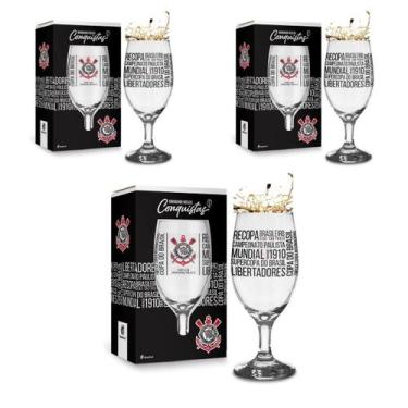 Imagem de Kit 3Un Taça Tulipa Windsor Vidro 330Ml Cerveja Vinho Chopp - Brasfoot