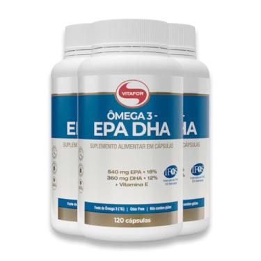Imagem de EPA DHA Ômega 3 Vitafor 120 Cápsulas | Vitamina E | KIT 3