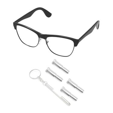 Imagem de PapaViva Conjunto de 2 pares de parafusos de substituição para óculos de sol Ray-Ban RB4165/RB2132/RB4057/RB4184/RB4175/RB4191/RB4195 - Prata (ranhura plana)