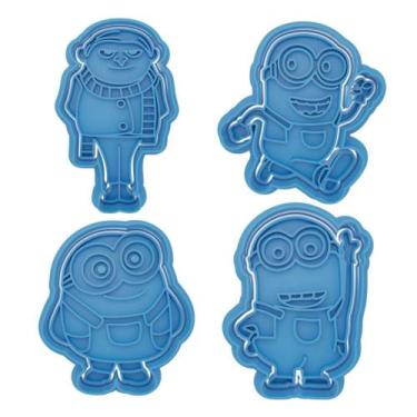 Imagem de Cortador Biscoito Molde Forma MINIONS Marcador Carimbo Pasta Americana
