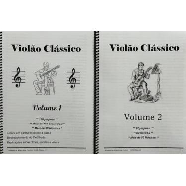 Imagem de Dois Volumes De Livros Violão Clássico Vol 1 e 2 - Academia de Música