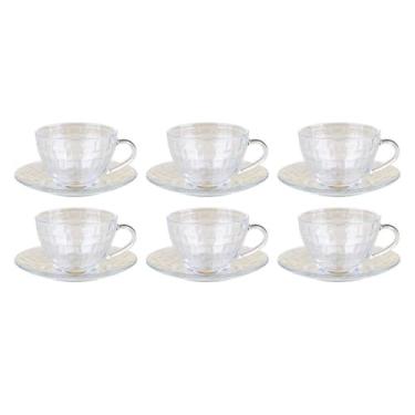 Imagem de Conjunto 6 Xícaras 230ml com Pires – Ideal para Picnic, Café da Manhã e Reuniões Domésticas, Versátil e Prático