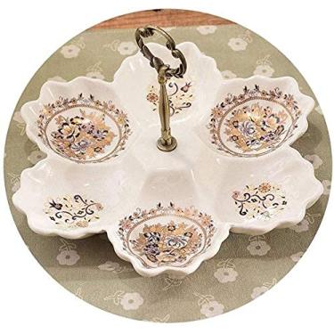 Imagem de Cesta de frutas de água, suporte de contador de frutas bandeja de frutas europeia multi-grade prato de cerâmica bandejas de armazenamento de festa de casamento suporte de bolo frutas lanche pratos de