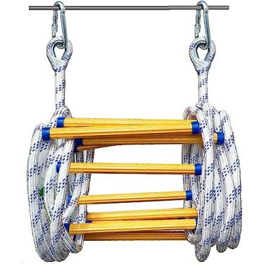 Imagem de AkosOL Escada macia de corda de nylon para escalada doméstica de emergência e escada, adequada para varandas, escada de corda compacta e reutilizável, 12 m