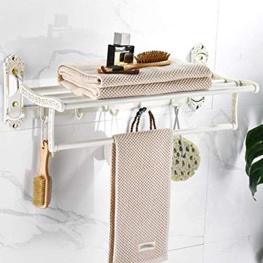 Imagem de CGKs6anmU Toalheiro de hotel 60 cm/24 polegadas Acabamento polido barra de cabide de alumínio para cozinha, banheiros, armários de lavatório, à prova d'água e à prova de ferrugem.