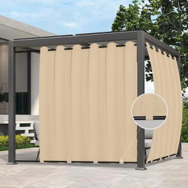 Imagem de Cortinas externas fáceis de usar à prova d'água 110x108cm bege - Easy-